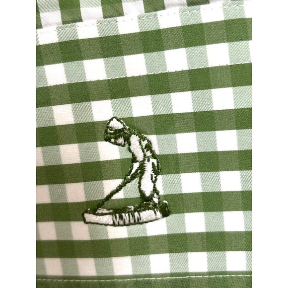 Peter Millar Shirt Mens Large Cotton Green White Gingham Golf Button Down‎ NWOT - Picture 6 of 10